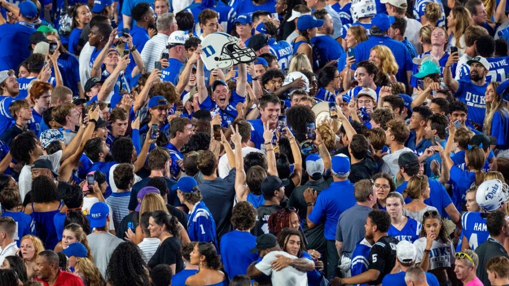 Duke Fans celebration over Clemson